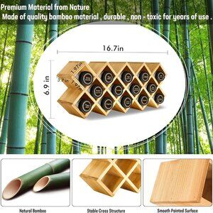 Bamboo Criss Cross Spice Rack Organizer for Cabinet